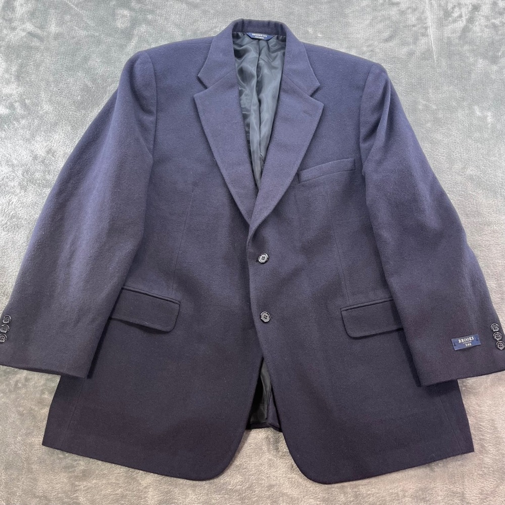 Brooks Brothers 346 Navy Blue 100% Camel Hair Blazer Sport Coat 46 Reg M420M